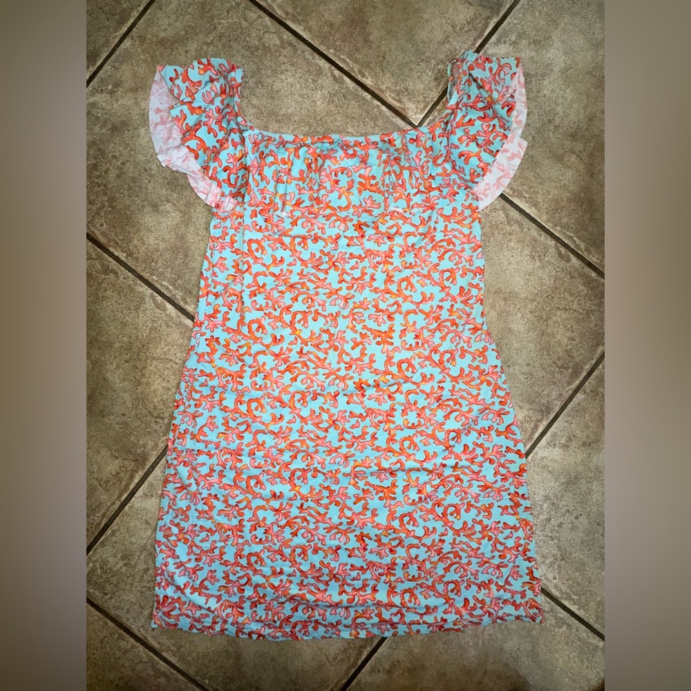 Tommy Bahama Coral and Aqua Dress